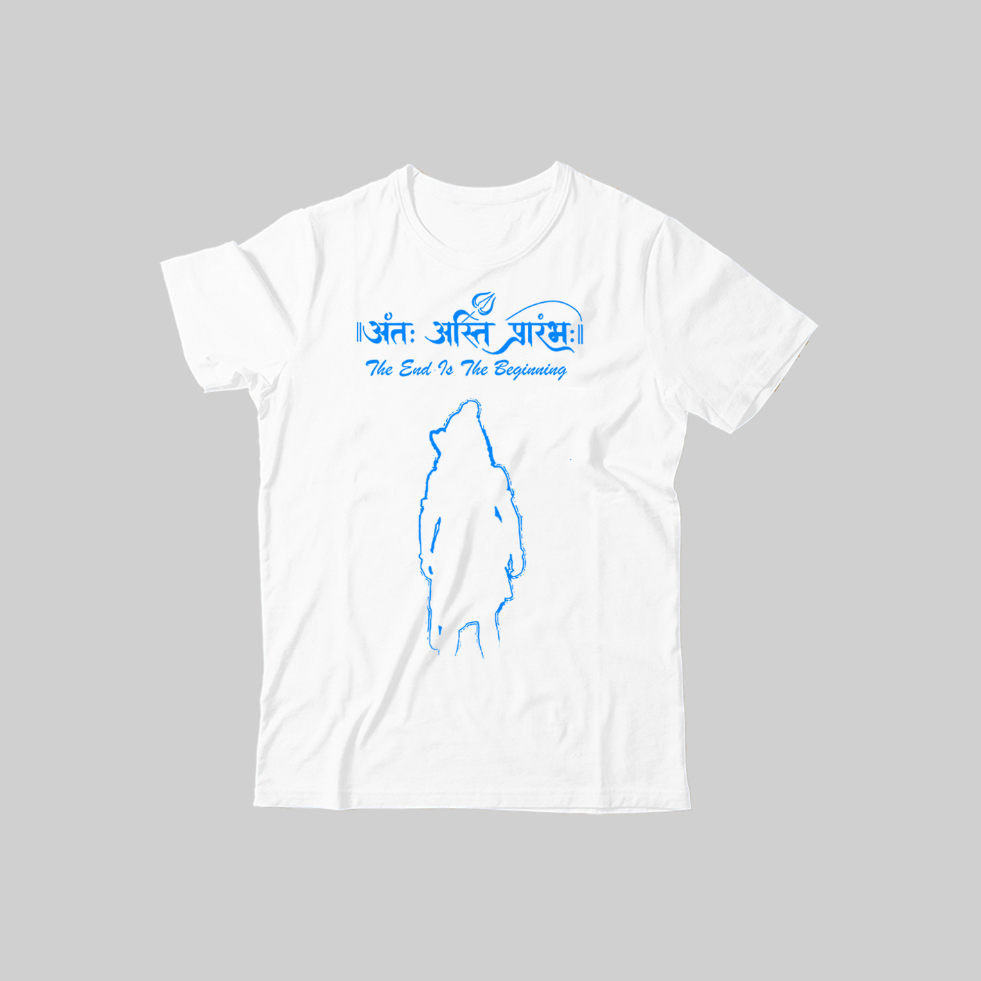 White Blue Mahadev Tee