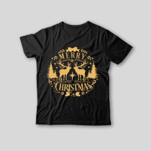 Jugnoo Kids Premium Golden Reindeer Christmas T-Shirt