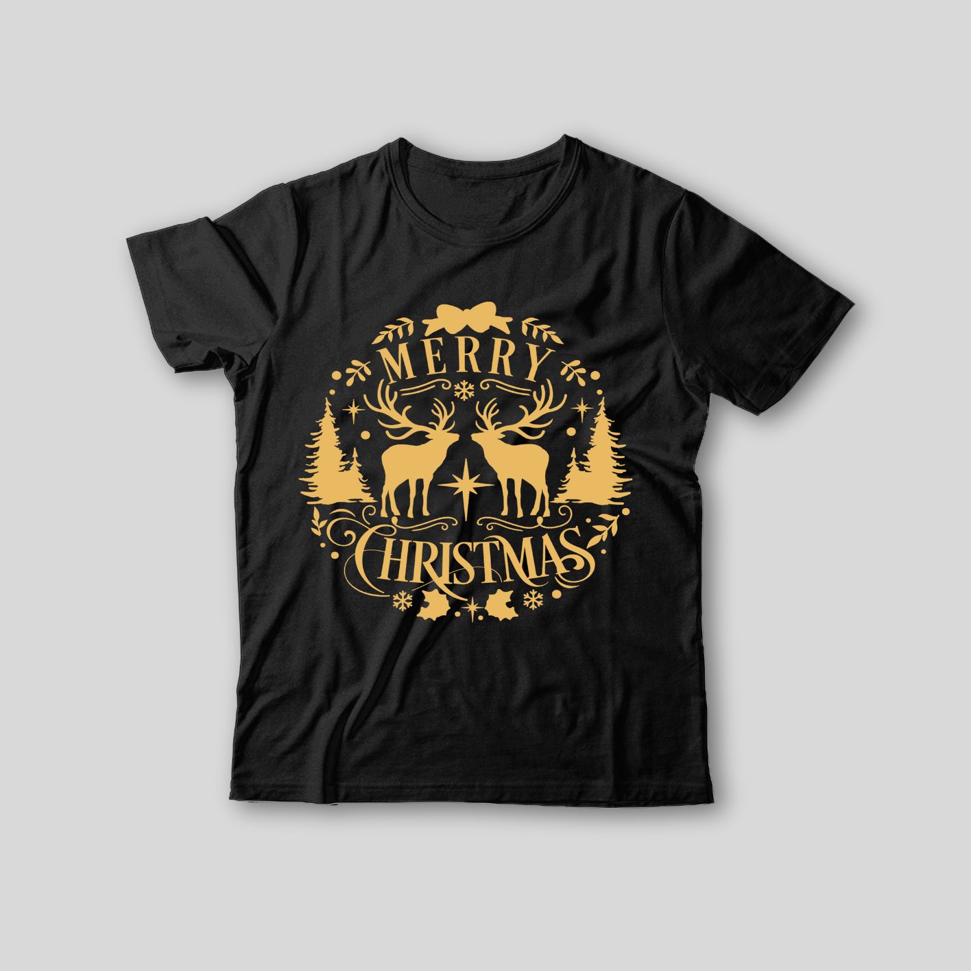Jugnoo Kids Premium Golden Reindeer Christmas T-Shirt