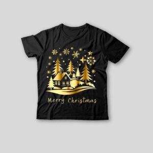 Golden Christmas Night T-Shirt – Premium Festive Edition