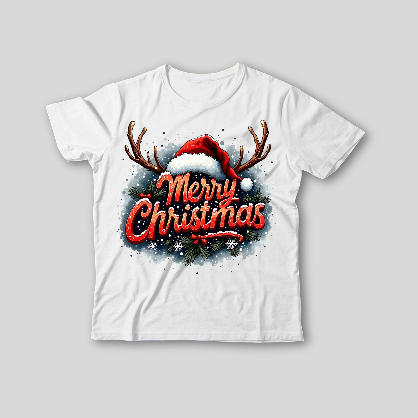 Classic Merry Christmas T-Shirt – Festive Print Edition