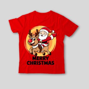 Santa & Rudolph Ride Christmas T-Shirt – Fun Festive Edition